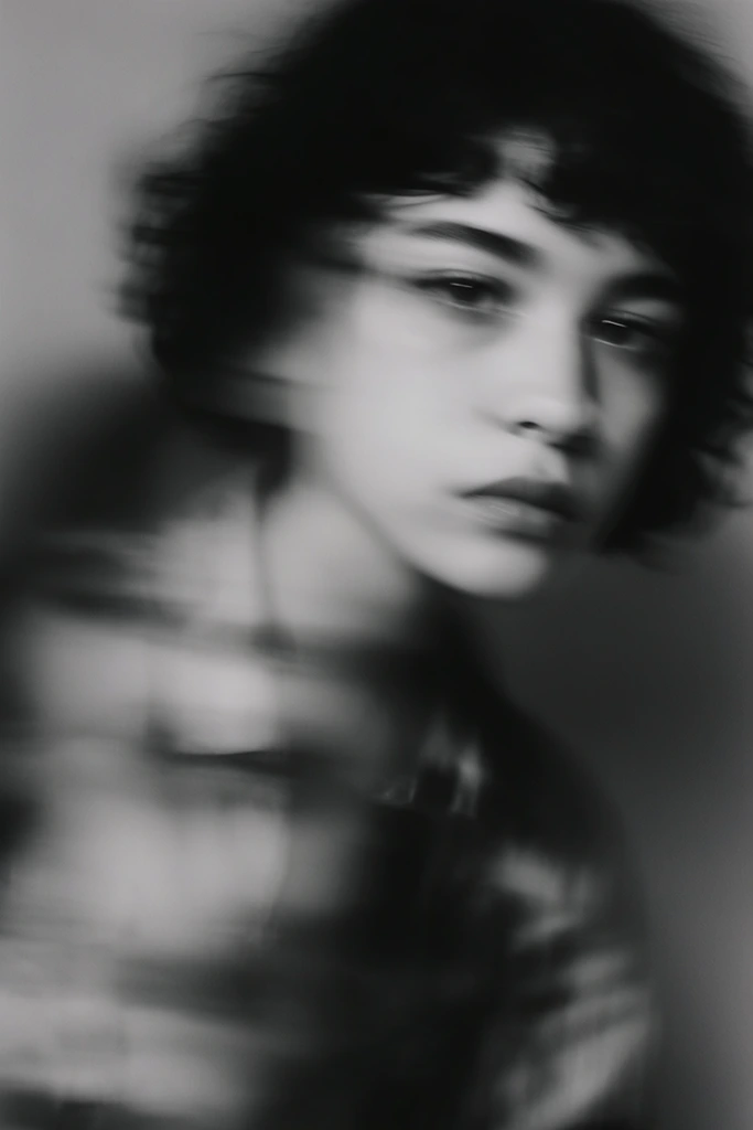 Haunting Kinetic Monochrome style AI image example 1
