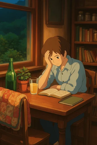 Nostalgic Hand-Drawn Anime moodboard — generate AI images in this style