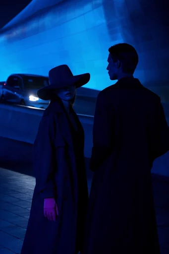 Electric Noir Futurism style reference image — cyberpunk noir