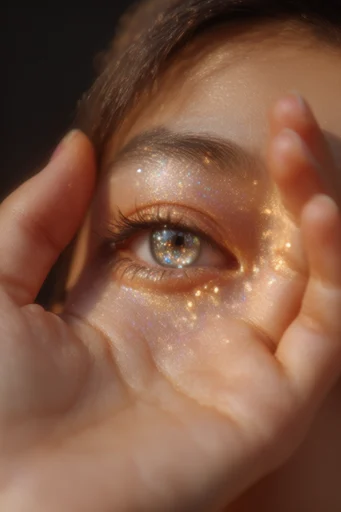Luminous Gilded Dreamscape style reference image — extreme macro detail