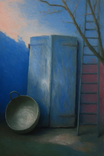 Atmospheric Swirling Impressionism style reference image — nocturnal teal and deep blue palette