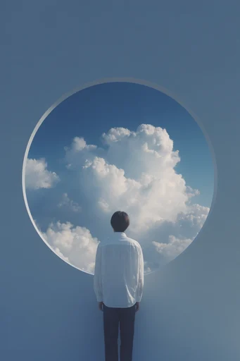 Surrealist Portal Minimalism moodboard — generate AI images in this style