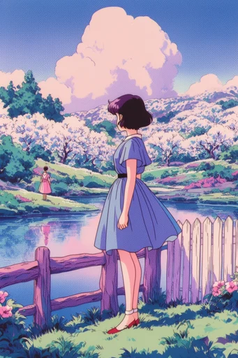 Retro Neon Anime style AI image example 2