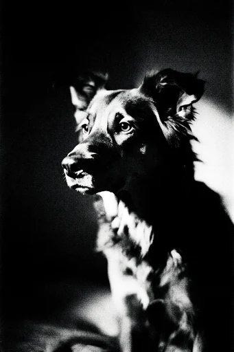 Cinematic Chiaroscuro Noir style reference image — analog film texture