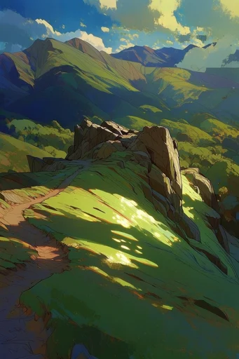 Vibrant Solar Wilderness style reference image — stylized digital painting