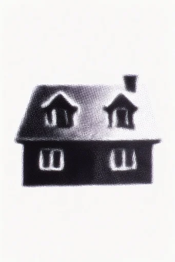 Monochrome Halftone Graphic style reference image — stipple shading