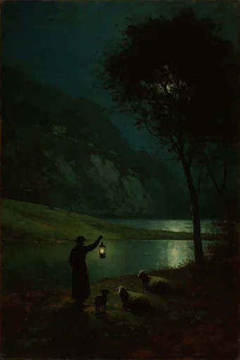 Moody Nocturnal Romanticism style reference image — chiaroscuro lighting