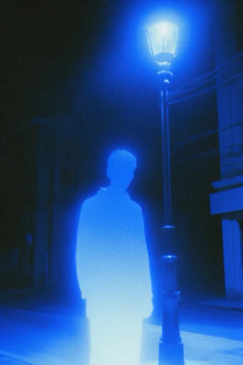 Ethereal Bioluminescent Noir style reference image — bioluminescent cyan glow
