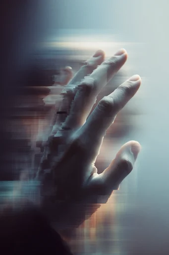 Surreal Digital Deformation style reference image — slit-scan distortion
