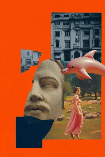 Surrealist Retro Collage style reference image — surrealist collage