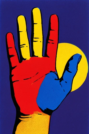Graphic Printmaker Pop style reference image — high contrast screenprint