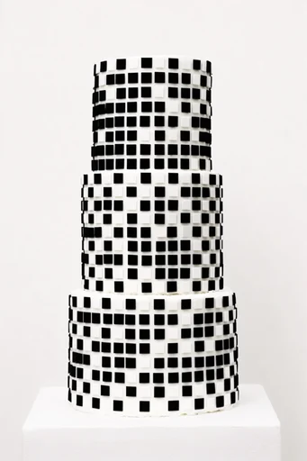 Monochrome Geometric Abstraction style reference image — optical distortion
