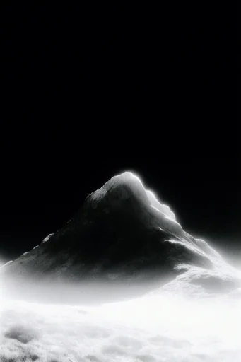 Spectral Cosmic Noir style reference image — high-contrast monochrome