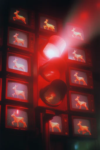 Analog Glitch Noir style reference image — analog sci-fi archive