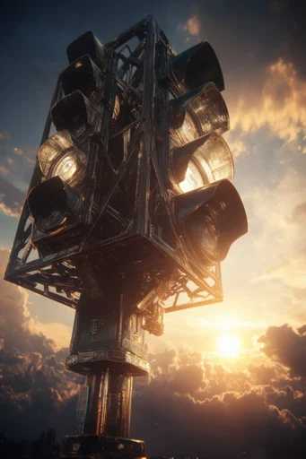 Cinematic Brutalist Sol style reference image — dramatic golden backlight