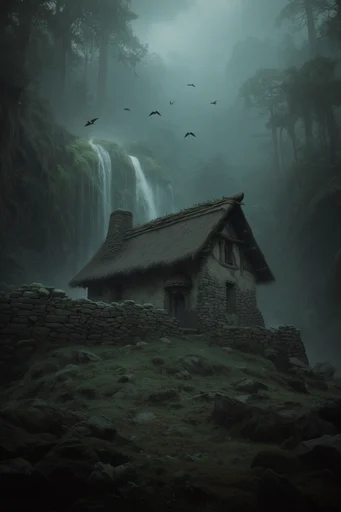 Misty Primeval Gothic style AI image example 4
