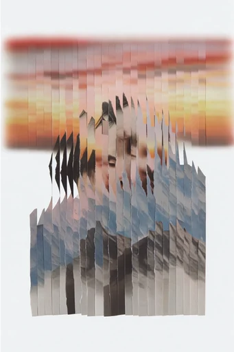 Fragmented Optical Surrealism style reference image — fragmented portraiture