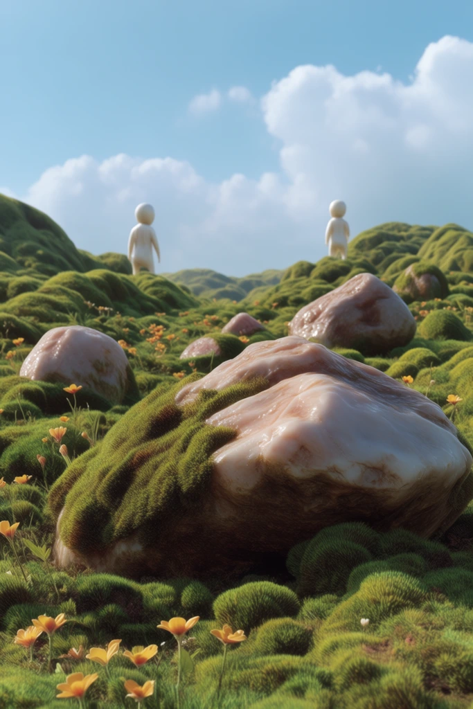 Hyper-Glossy Surrealist Pop style AI image example 2