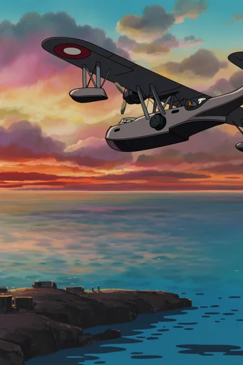 Nostalgic Cel-Shaded Aviation style reference image — 1980s 1990s cel animation style