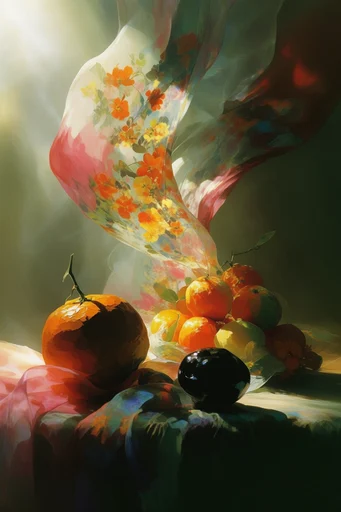 Ethereal Kinetic Surrealism style reference image — cinematic backlighting