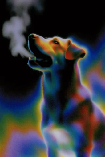 Surreal Thermal Hallucination style reference image — psychedelic airbrush