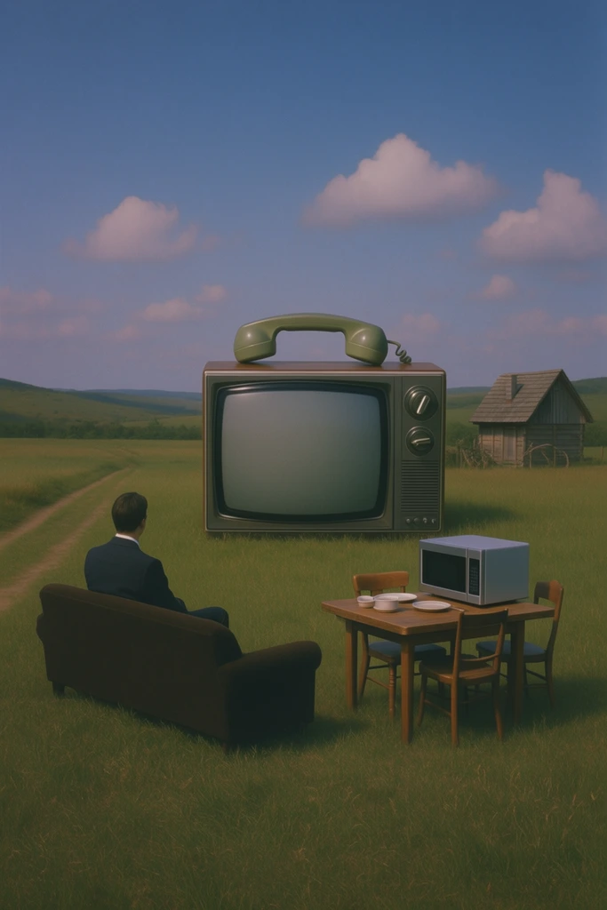 Nostalgic Pastoral Surrealism style AI image example 2