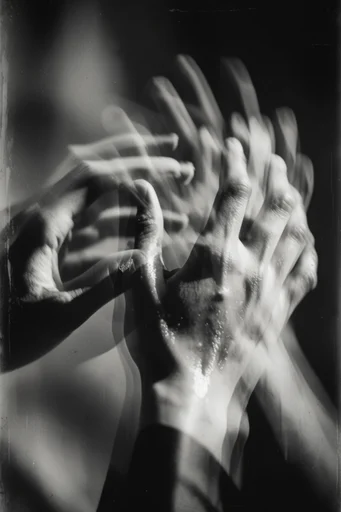 Spectral Analog Noir style reference image — ghostly double exposure