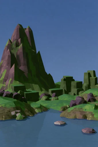 Nostalgic Low-Poly Digital style reference image — retro game graphics