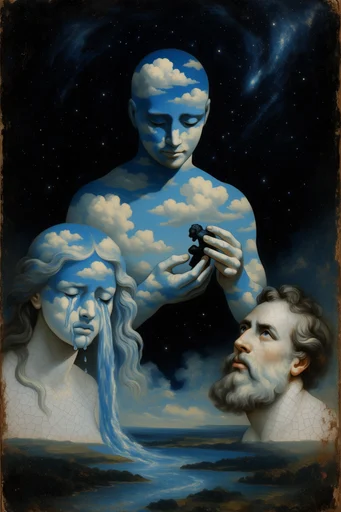 Celestial Surrealist Chiaroscuro style reference image — chiaroscuro lighting