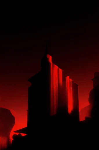 Crimson Contour Minimalism style reference image — stark black silhouette