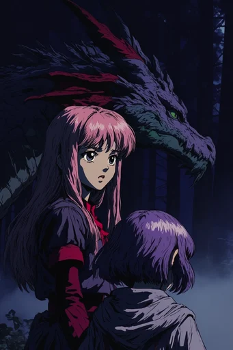 Nocturnal Spectral Anime style reference image — ethereal magenta bioluminescence