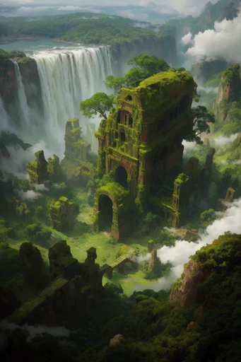 Monolithic Overgrown Futurism style reference image — overgrown solarpunk