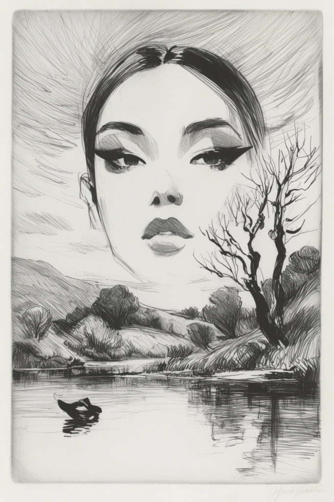 Graphic Noir Anime style AI image example 2