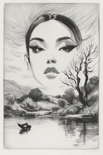 Graphic Noir Anime style AI image example 2