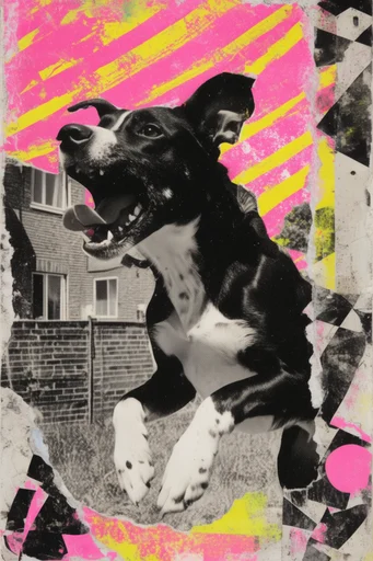 Electric Punk Collage style reference image — graphic zine style
