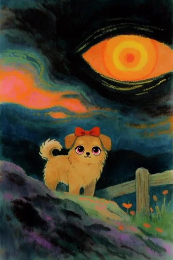 Luminous Cosmic Folklore style reference image — high-contrast chiaroscuro