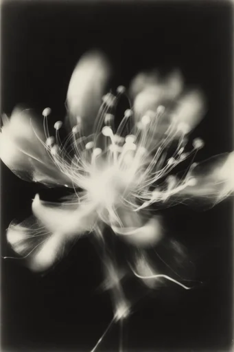 Experimental Analog Noir style reference image — distressed film texture