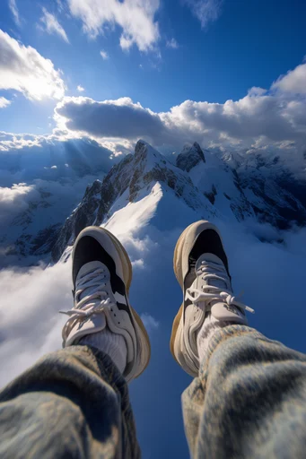 Distorted Skyward Futurism style reference image — extreme low-angle shot