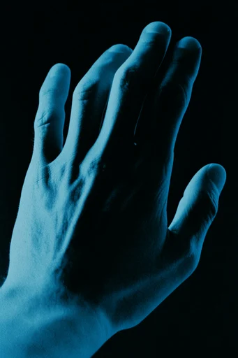 High-Contrast Neon Noir style reference image — heavy analog film grain