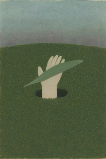 Melancholic Pastoral Surrealism style reference image — minimalist surrealism