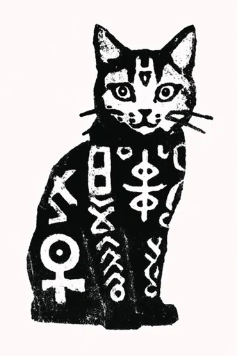 Gritty Minimalist Printmaking style reference image — minimalist folk occult