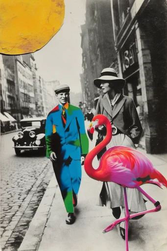 Surreal Analog Retro-Collage style reference image — vintage black and white photography