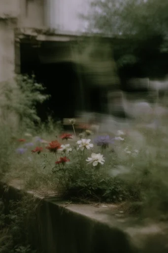 Spectral Urban Stillness style reference image — ghostly crowd streaks