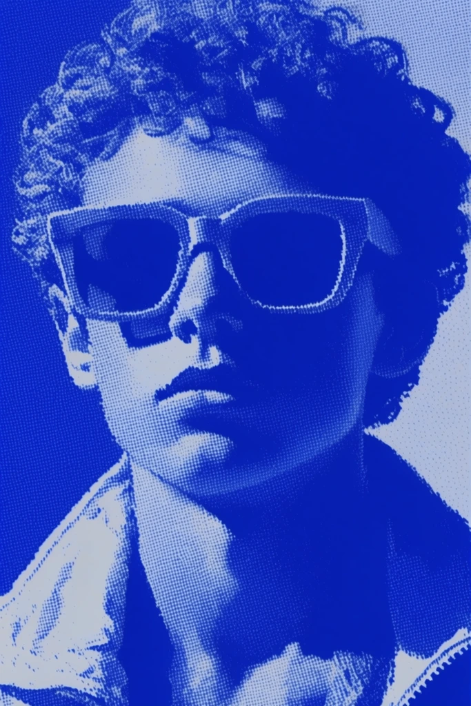 Graphic Duotone Halftone style AI image example 1