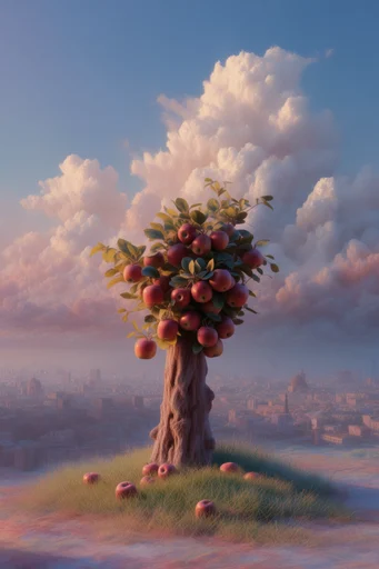 Ethereal Pastoral Dreamcore style reference image — pastel golden hour lighting