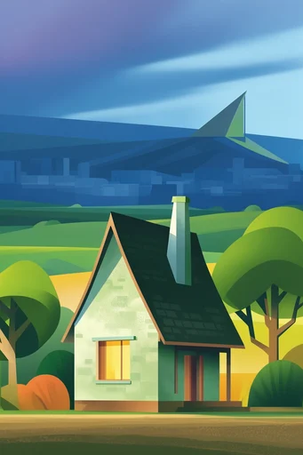 Geometric Impressionist Landscapes style AI image example 4
