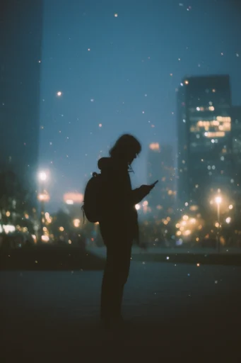 Ethereal Nocturnal Nostalgia style reference image — deep indigo night sky