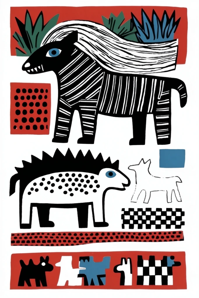 Graphic Mid-Century Whimsy style AI image example 3