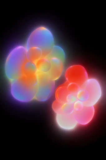 Luminous Chromatic Minimalism style reference image — high-contrast dark background