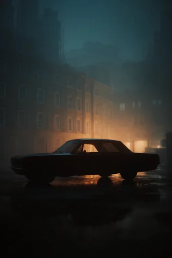 Cinematic Amber Noir style reference image — cinematic chiaroscuro